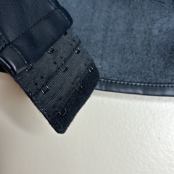 WhoworeWhat | Black Faux Leather Adjustable Bralette | Rebel Undershirt | Biker - Picture 8 of 12